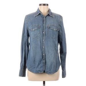 Button Down Denim Jean Shirt